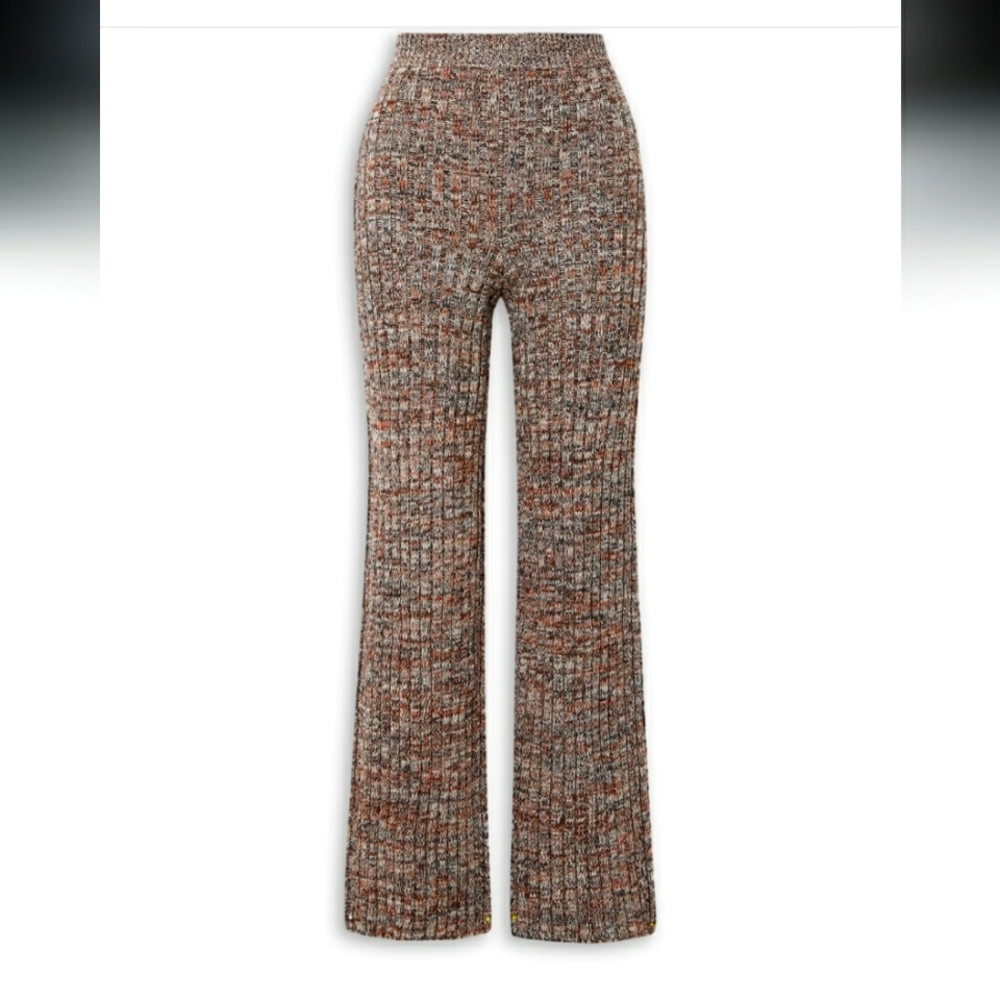 NWT CHLOÉ Ribbed cashmere and wool-blend straight-leg pants size xs.